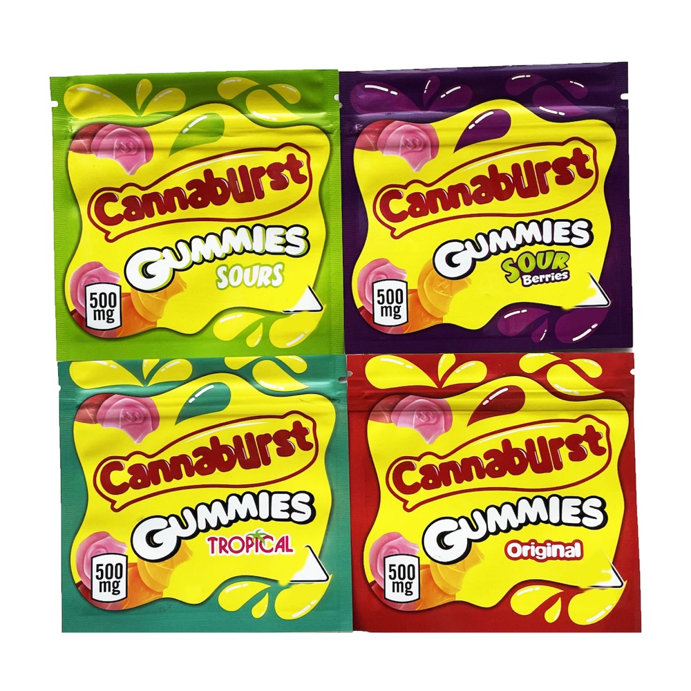 Cannaburst Gummies mylar package bags sour berries tropical original 500mg in stock smell proof resealable pouch
Cannaburst Gummies mylar package bags sour berries tropical original 500mg in stock smell proof resealable pouch