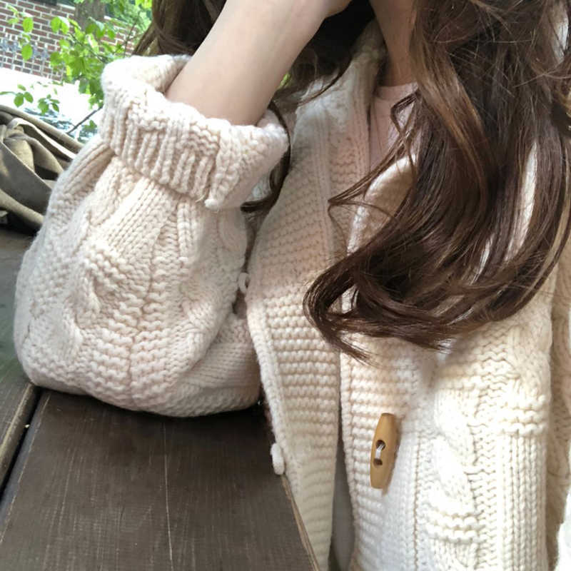 Yitimoky Women Cardigan Ribbed Sweaters Sailor Collar Vintage Knitted Top Autumn Winter Clothes Casual Korean Outwears 210914
