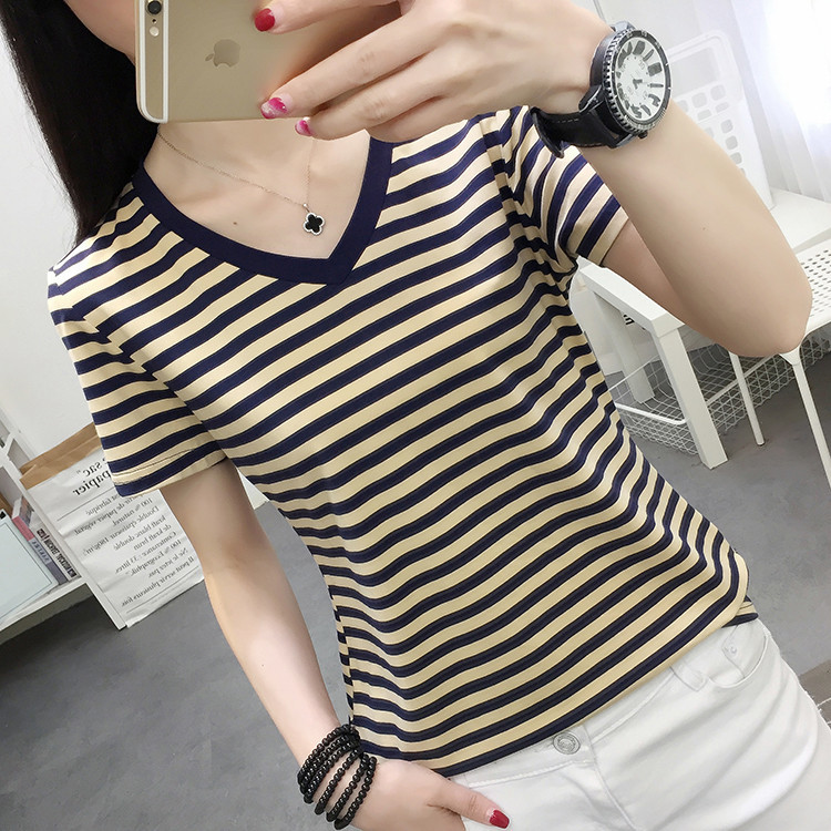 Summer sexy shoulder-length loose half sleeve T-shirt women summer size watch machine short sleeve 210306