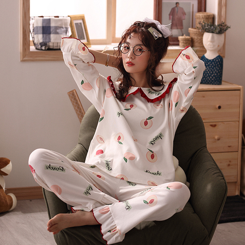 New Autumn Sweet 2pcs Pijama Young Lady Raples Shawl T-shirt & Nightwear Beep L3aq, White
New Autumn Sweet 2pcs Pijama Young Lady Raples Shawl T-shirt & Nightwear Beep L3aq, White