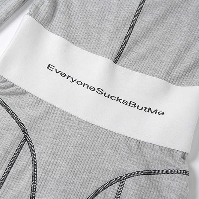 Colysmo Letter Embroidered Bodycon Jumpsuit Long Sleeve Color Blocking Patchwork U Neck Sexy Playsuit Women Sports Club Outfits 210527