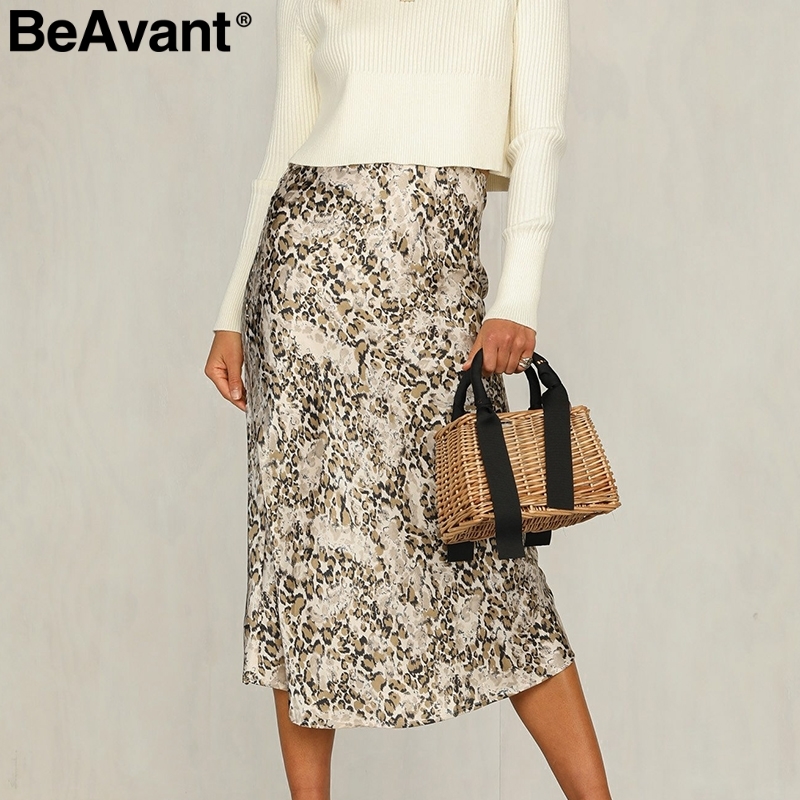 BeAvant Zebra stripe women midi skirt High waist straight animal print female bottom skirt Leisure party night club ladies skirt 210306