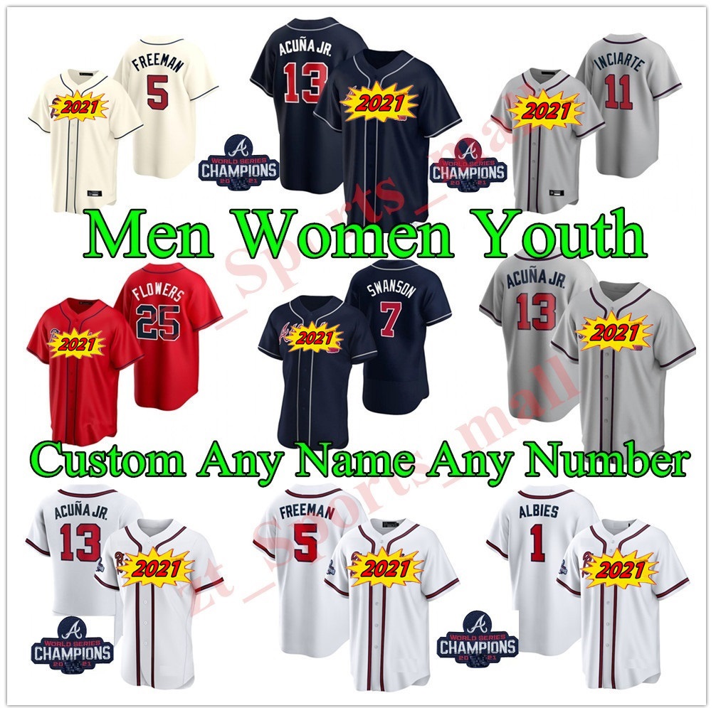 2021 World Series Champion Atlanta Men Women youth Baseball jerseys Ronald Acuna Jr. Marcell Ozuna Freddie Freeman Dansby Swanson Braves Dei, Blue;black
2021 World Series Champion Atlanta Men Women youth Baseball jerseys Ronald Acuna Jr. Marcell Ozuna Freddie Freeman Dansby Swanson Braves Dei, Blue;black