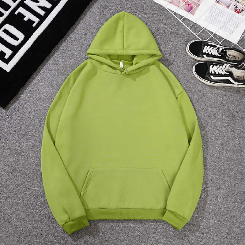 Solid Oversized Hoodie Clothing Polyester Blouses Bottoming Long Sleeve Tops Loose Pocket Sweatshirt Girl Casual Pullover 210910