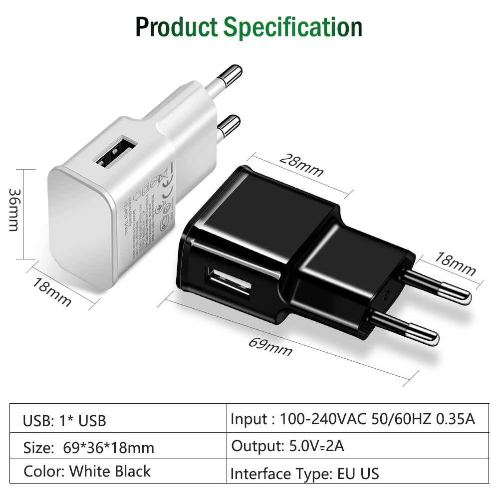 Cell Phone Chargers EU Plug wall charger Type c USB charging cable for Redmi 2 2A 2S 3 3S 4 4A 4X 5