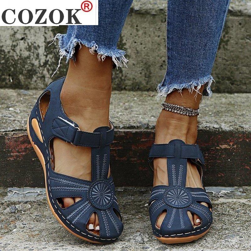 Sandals COZOK 2021 Summer Leather Women Vintage Buckle Casual Sewing Retro Sandalias Female Ladies Platform Shoes 36-46, Blue
Sandals COZOK 2021 Summer Leather Women Vintage Buckle Casual Sewing Retro Sandalias Female Ladies Platform Shoes 36-46, Blue
