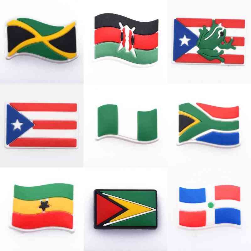 Shoes Accessories 1 Pcs Pvc Croc Shoe Charms National Flag Decorations Africa Country Nigeria South Cuba Mexico 220121
Shoes Accessories 1 Pcs Pvc Croc Shoe Charms National Flag Decorations Africa Country Nigeria South Cuba Mexico 220121