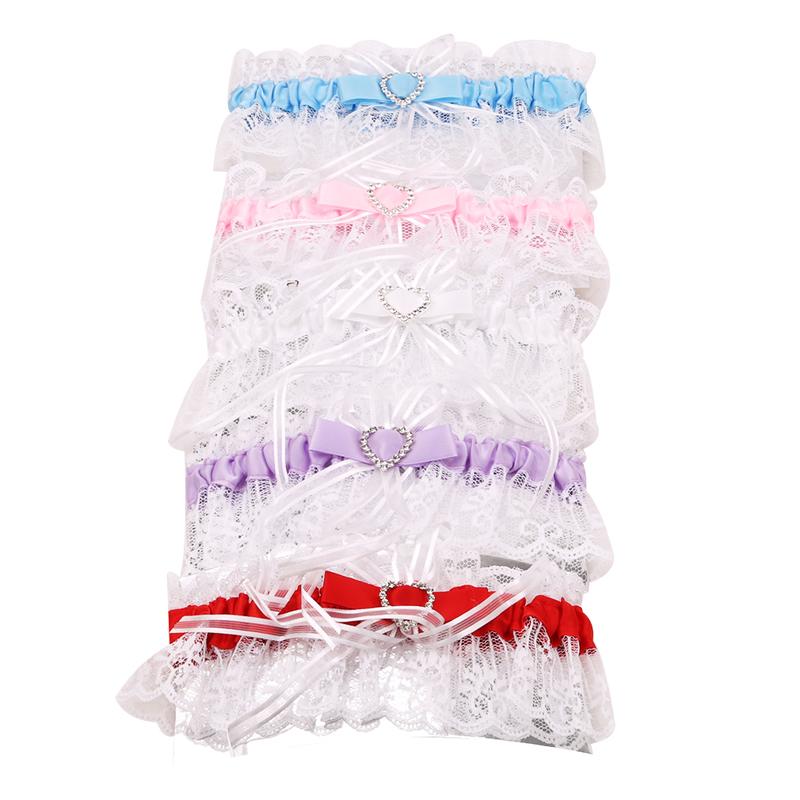 Fashion Garter Elegant Women Lace Mesh Bowknot Belt Sexy Suspender Rhinestone Lace Garter For Bride Party Wedding Leg Rings