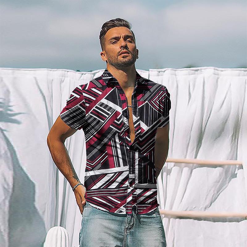 Men's Casual Shirts 2021 Summer Clothing European American Trend Retro Shirt Jacket SIZE M-3XL, H43-1