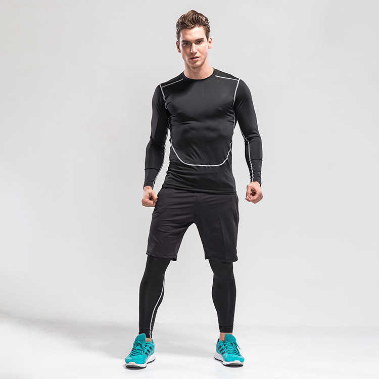 Men's tights warm sportswear suit Plush T-shirt fashion men's tights Yoga suit, Gray
Men's tights warm sportswear suit Plush T-shirt fashion men's tights Yoga suit, Gray