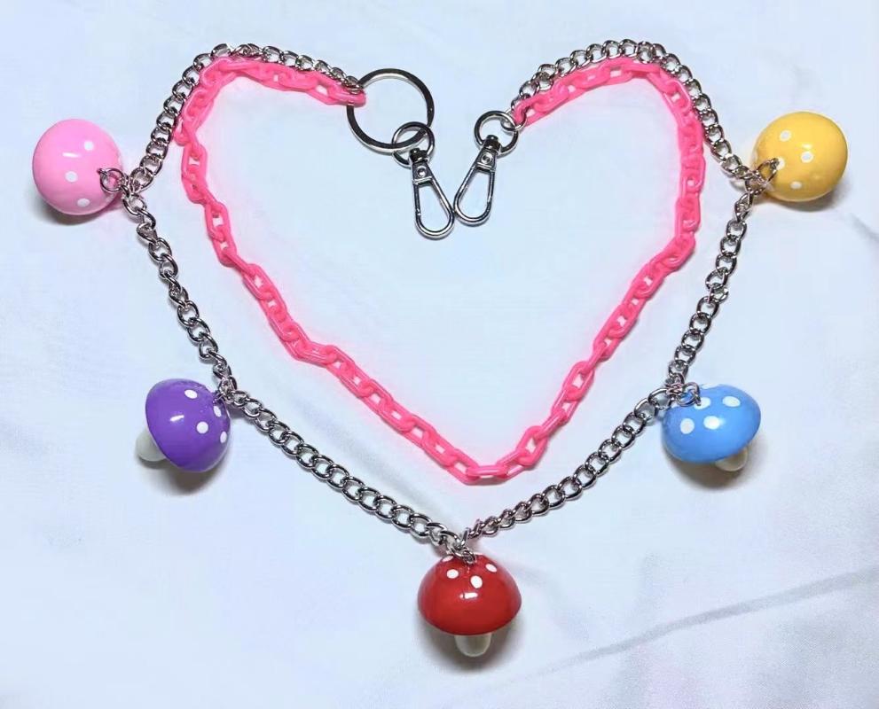 Keychains Harajuku Y2k Accessories Cute Multicolor Mushroom Pendant Charms Waist Pants Chain Keychain For Women Jeans Dress Punk
Keychains Harajuku Y2k Accessories Cute Multicolor Mushroom Pendant Charms Waist Pants Chain Keychain For Women Jeans Dress Punk