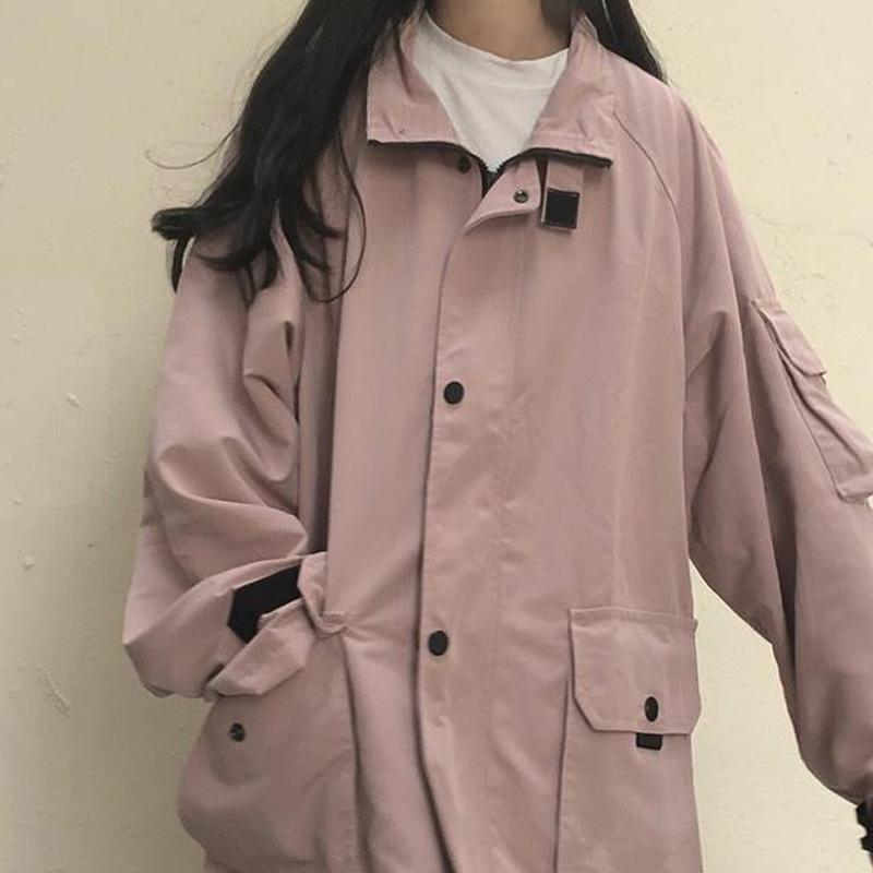 Women's Trench Coats 2021 All-match Tooling Jacket Female Spring And Autumn Casual Loose Fashion Lapel Regular Sleeve Solid Color, Pink
Women's Trench Coats 2021 All-match Tooling Jacket Female Spring And Autumn Casual Loose Fashion Lapel Regular Sleeve Solid Color, Pink