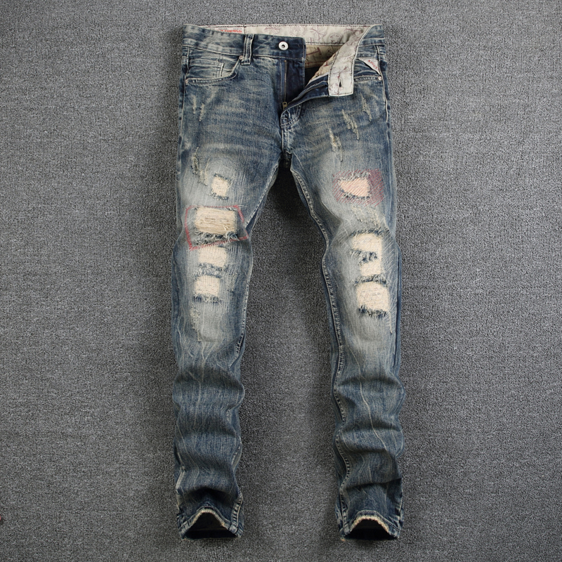 2021 New American Streetwear Fashion Retro Slim Fit Distressed Denim Long Pants Hombre Ripped for Men Hip Hop Jeans Homme Tf6y, Blue color
2021 New American Streetwear Fashion Retro Slim Fit Distressed Denim Long Pants Hombre Ripped for Men Hip Hop Jeans Homme Tf6y, Blue color