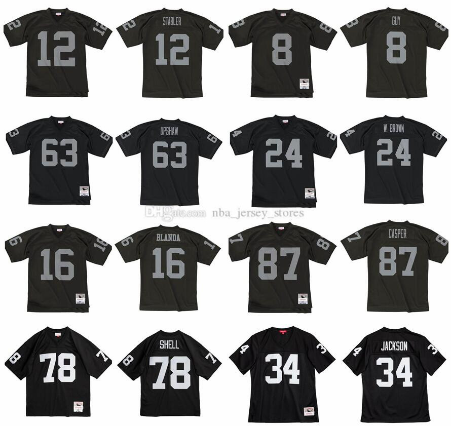 Stitched football Jersey 12 Ken Stabler 78 Art Shell 63 Gene Upshaw 24 Willie Brown 8 Ray Guy 87 Dave Casper 16 George Blanda 34 Bo Jackson 1976 M&N retro Rugby jerseys
Stitched football Jersey 12 Ken Stabler 78 Art Shell 63 Gene Upshaw 24 Willie Brown 8 Ray Guy 87 Dave Casper 16 George Blanda 34 Bo Jackson 1976 M&N retro Rugby jerseys