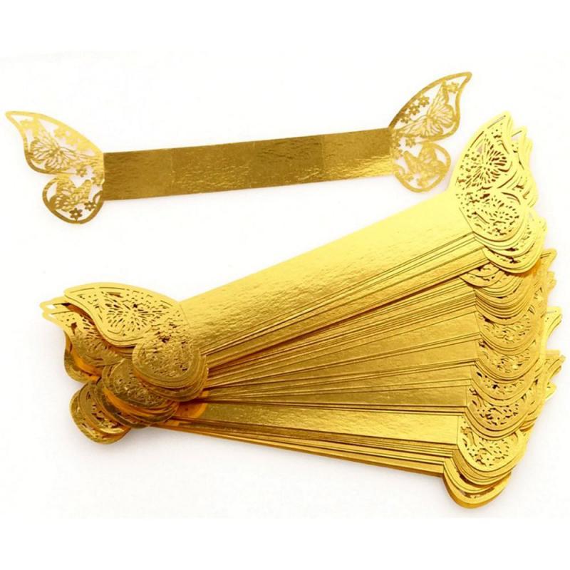 Napkin Rings 50pcs Butterfly Ring Laser Cut Paper Holder Towel El Birthday Wedding Christmas Party Table Decoration6382959