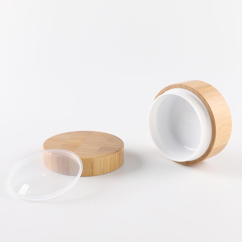 5ml 10ml 30ml Natural Bamboo Refillable Bottle Cosmetics Jar Box Makeup Cream Storage Pot Container Round Bottle Portable