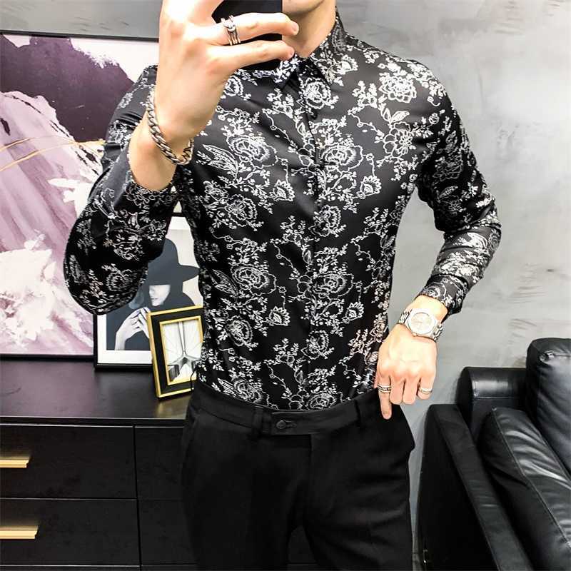 Luxury Printing Men Shirts Slim Fit Casual Business Formal Dress Shirts Long Sleeve Floral Shirt Streetwear Social Party Blouse 210527, Black
Luxury Printing Men Shirts Slim Fit Casual Business Formal Dress Shirts Long Sleeve Floral Shirt Streetwear Social Party Blouse 210527, Black