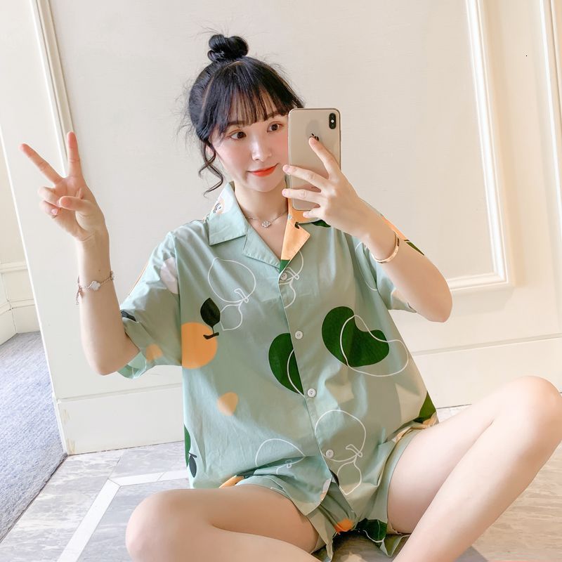 Mrs. 2pcs Green Pajamas Summer Crooked His Neck Shirt & Shorts Pants Running Home Cute Nightwear Cartoon I0th
Mrs. 2pcs Green Pajamas Summer Crooked His Neck Shirt & Shorts Pants Running Home Cute Nightwear Cartoon I0th
