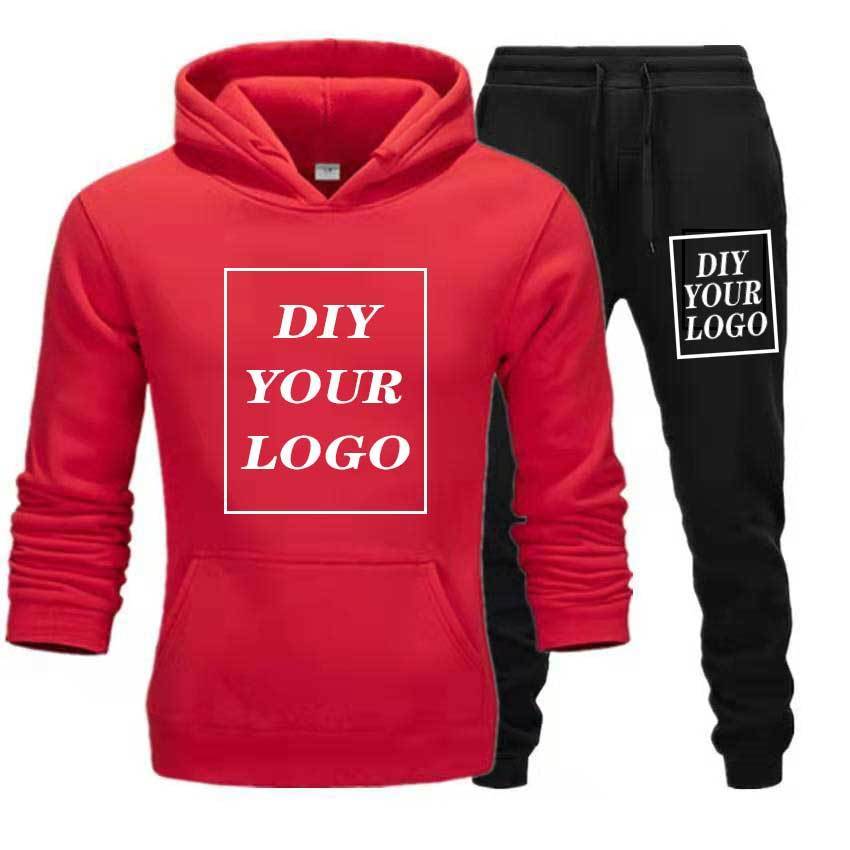 Customized Print Hoodies and pants thick Sweatshirt Comfortable Unisex DIY Streetwear tracksuit DropShipping Pullovers 201020