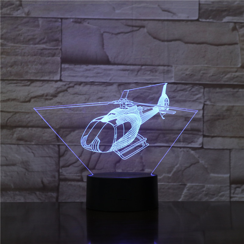 Plug In 3D Night Light LED Helicopter Table Lamp Bedside Nightlight Touch Switch Kids Child Toy Present Birthday Party Room Decoration
Plug In 3D Night Light LED Helicopter Table Lamp Bedside Nightlight Touch Switch Kids Child Toy Present Birthday Party Room Decoration