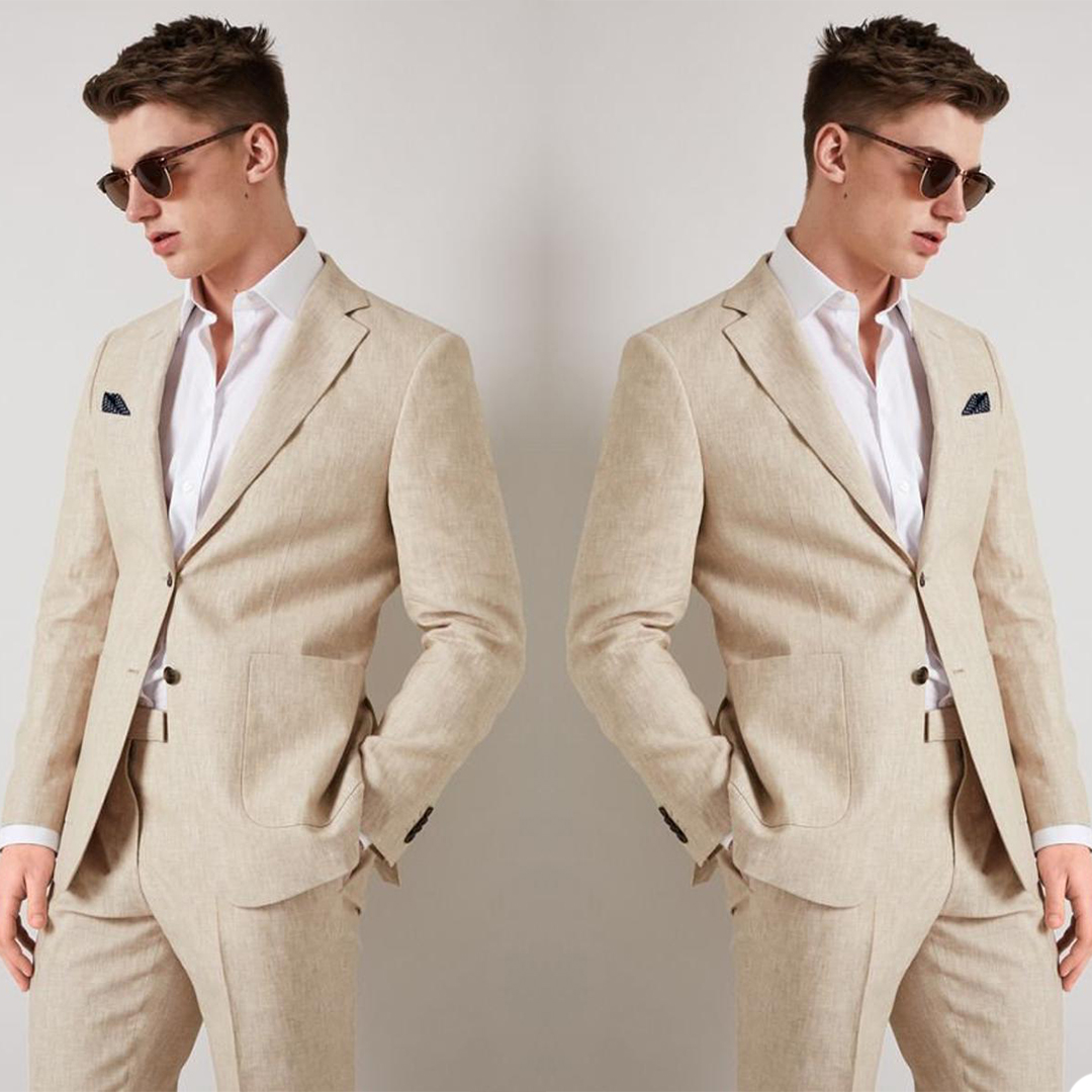 Summer Leisure Young Man Wedding Pants Suits 2 pieces Mens Formal Wear Tuxedos Party Prom Work Blazer
