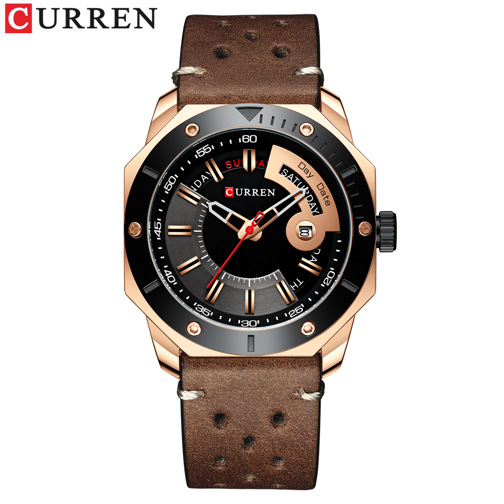 CURREN Men's Watch New and Chic Business Quartz Watches Stainless Steel and Date and Week Male Clock Leather Strap, L brown
CURREN Men's Watch New and Chic Business Quartz Watches Stainless Steel and Date and Week Male Clock Leather Strap, L brown