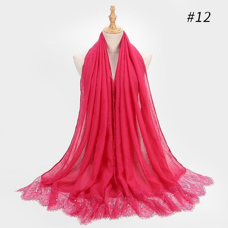 Scarves Luxury Pearl Lace Hijab Scarf Plain Maxi Shawl Muslim Edges Scarfs Headbands 50cs/lot1
Scarves Luxury Pearl Lace Hijab Scarf Plain Maxi Shawl Muslim Edges Scarfs Headbands 50cs/lot1