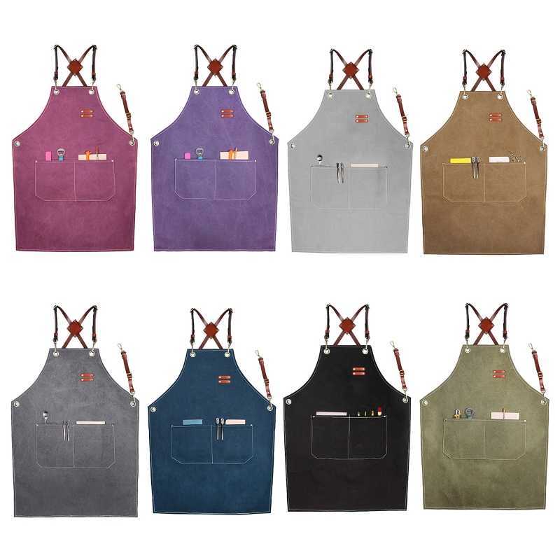Utility Work Apron Canvas Workshop Tool with Adjustable Straps for B Drop 210629