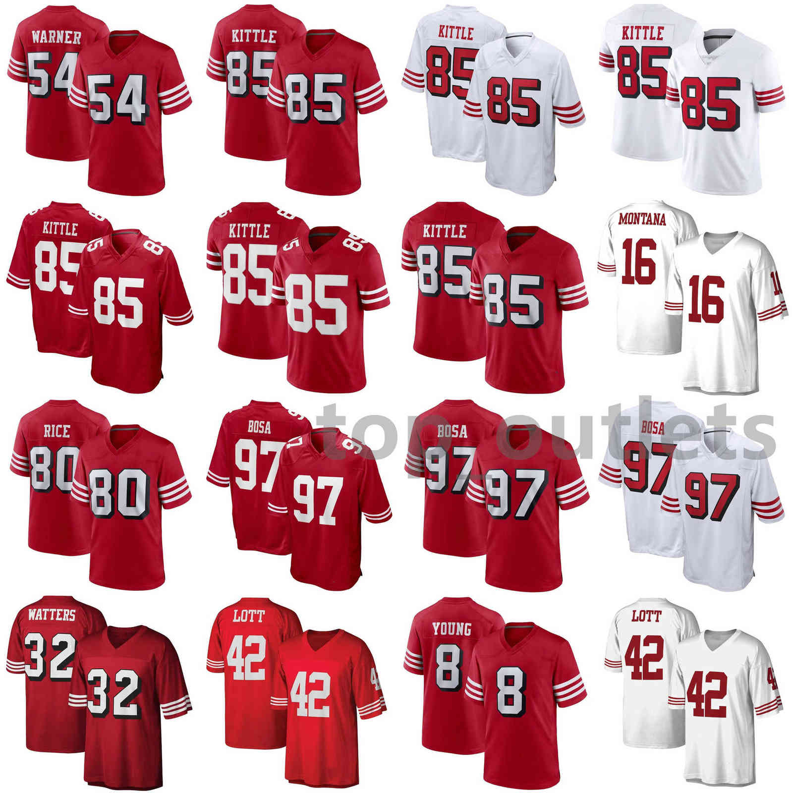 2021 49ers American Football Jerseys Fred 54 Warner Jersey George 85 Kittle Jerry 80 Rice Joe 16 Montana Nick 97 Bosa Ricky 32 Watters Stitched, As photo
2021 49ers American Football Jerseys Fred 54 Warner Jersey George 85 Kittle Jerry 80 Rice Joe 16 Montana Nick 97 Bosa Ricky 32 Watters Stitched, As photo