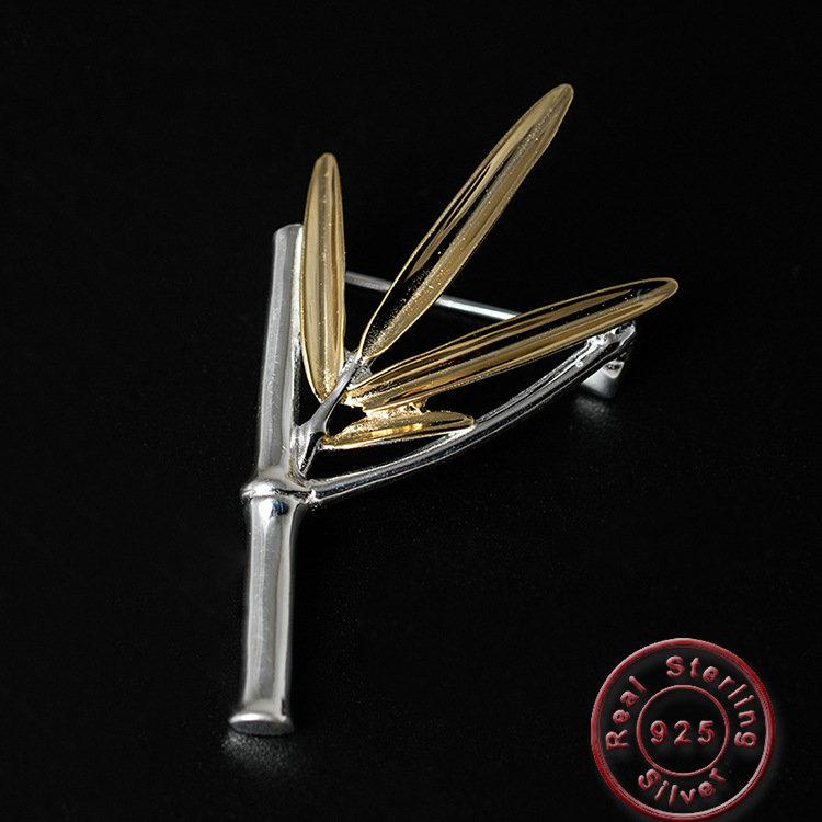 Pins, Brooches Amxiu Handmade 925 Sterling Silver Brooch Two Tones Color Bamboo For Women Girls Scarf Buckles Clothes Hat Accessories
Pins, Brooches Amxiu Handmade 925 Sterling Silver Brooch Two Tones Color Bamboo For Women Girls Scarf Buckles Clothes Hat Accessories