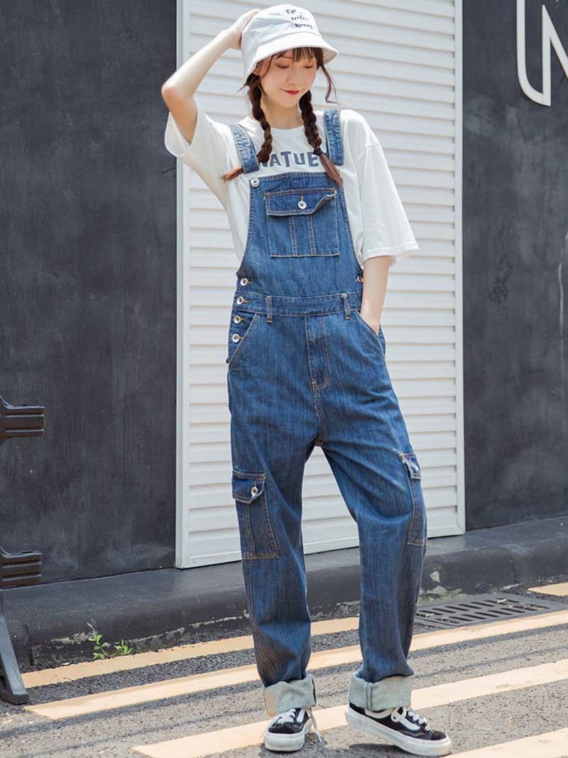 2021 New Big Size Denim Blue Coveralls Single Casual Women Suspended Loose Hip Hop Pants Jeans Women's Clothes Pjmm, Deep blue
2021 New Big Size Denim Blue Coveralls Single Casual Women Suspended Loose Hip Hop Pants Jeans Women's Clothes Pjmm, Deep blue
