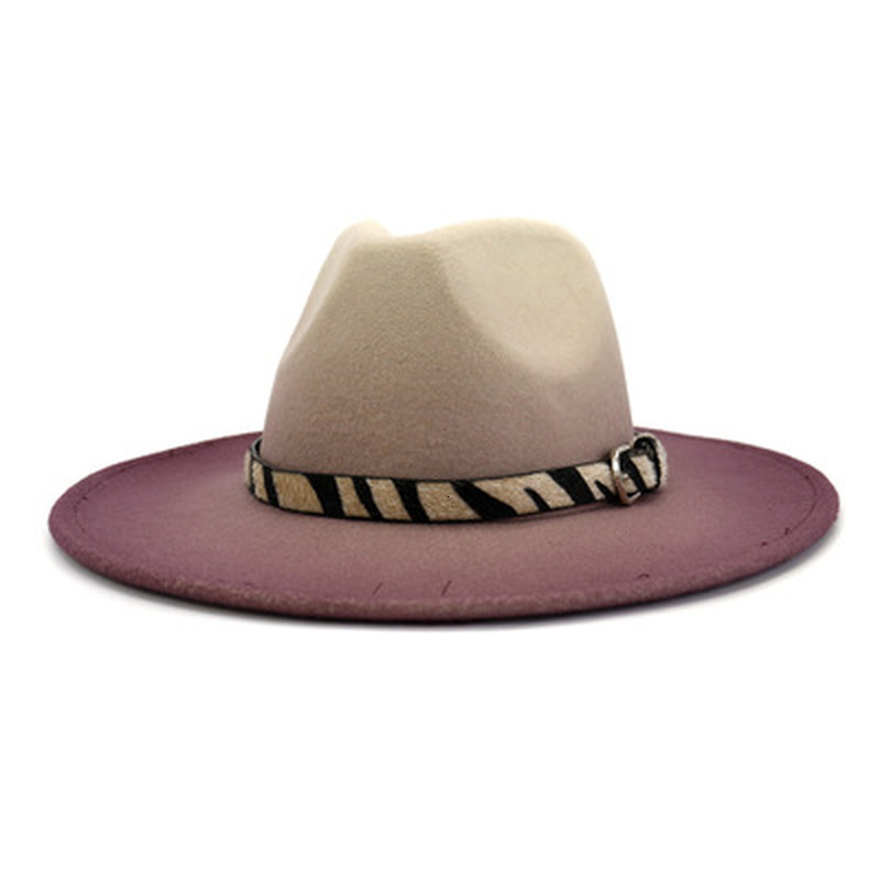 2021 New Fedora Zebra Belt Band Wide Brim Gradient Color Women Jazz Caps Designed Vintage Church Wedding Formal Winter Hats Men 73kw, Grey
2021 New Fedora Zebra Belt Band Wide Brim Gradient Color Women Jazz Caps Designed Vintage Church Wedding Formal Winter Hats Men 73kw, Grey