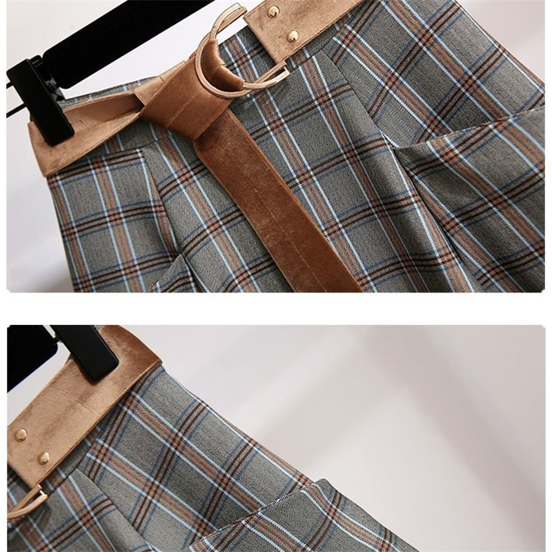 Plaid Vintage Warm Thick Winter High Waist Women Skirts Female Autumn Plus Size Aline Long Girls Skirt Brown Elegant Skirt 210306