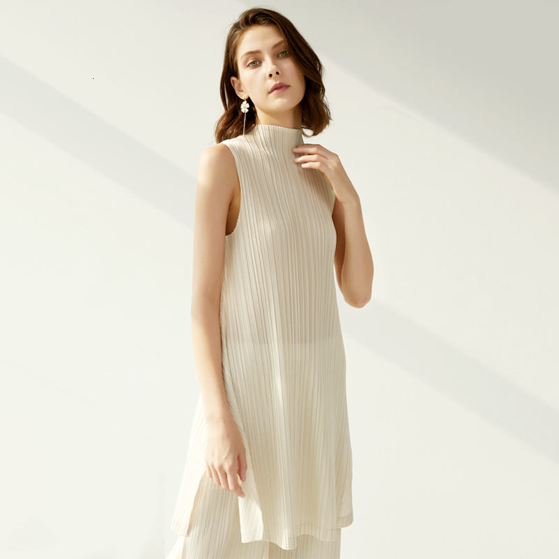 2021 New Arrivals Pleated Suit Summer High-necked Split + Casual Straight Pants Piece Women Outfits 5248 7q6x, Ivory
2021 New Arrivals Pleated Suit Summer High-necked Split + Casual Straight Pants Piece Women Outfits 5248 7q6x, Ivory
