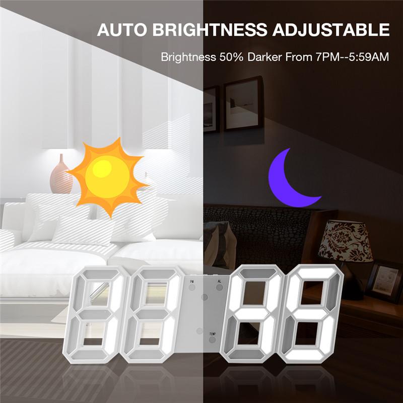 Modern Design 3D Large Wall Clock LED Digital USB Electronic Clocks On The Wall Luminous Alarm Table Clock Desktop Home Decor3999155