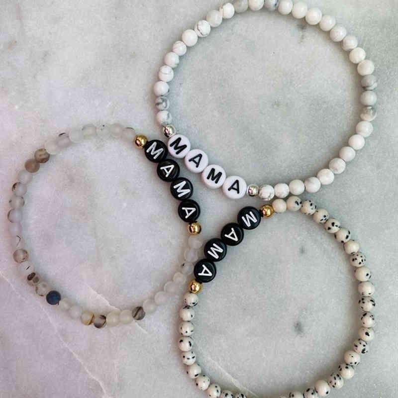 Custom Name Bracelet Couple Bracelets for Women Men Handmade Natural Stones Beads Letter Bracelet Charm Jewelry Gifts