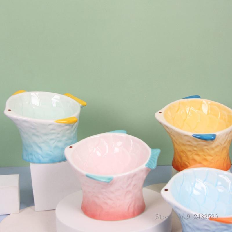 Cat Bowls & Feeders Fish-shaped Bowl, Ceramic High Feet, Anti-tipping Protection, Cervical Spine Rice Bowl Dog Drinking Water Food
Cat Bowls & Feeders Fish-shaped Bowl, Ceramic High Feet, Anti-tipping Protection, Cervical Spine Rice Bowl Dog Drinking Water Food