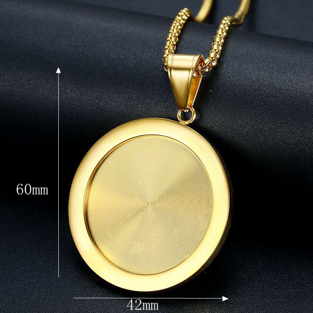 Mens Stainless Steel Angel Pendant Necklace Hip Hop White Zircon Bling 18K Gold Plated Religious Jewelry