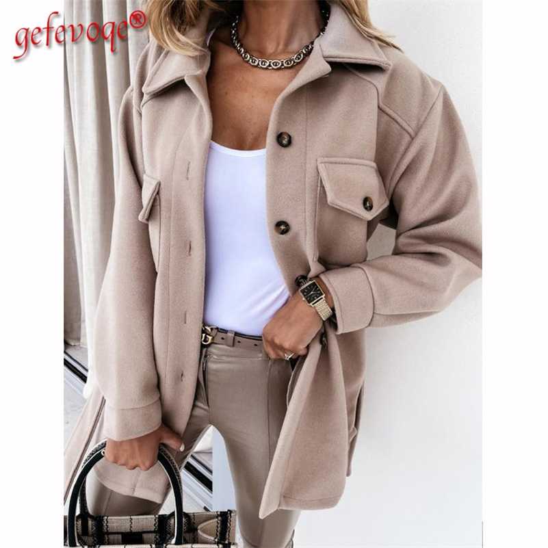 Women' Autumn Winter Woolen Coat Fashion Cold Protection Keep Warm Overcoat Ladies Windbreaker Button Pocket Cardigan Top 211018, Dark brown
Women' Autumn Winter Woolen Coat Fashion Cold Protection Keep Warm Overcoat Ladies Windbreaker Button Pocket Cardigan Top 211018, Dark brown