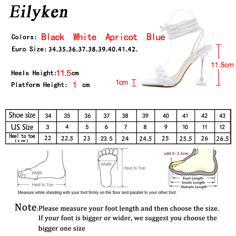 Women Summer Sandals Transparent Stiletto Heel Ladies Ankle Strap Sandals Large Size Shoes