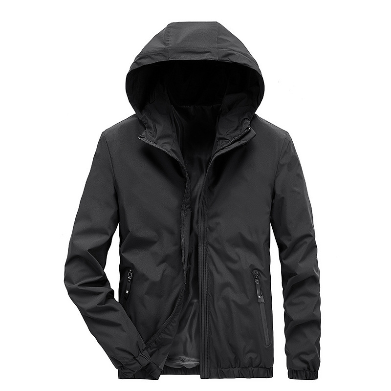 New Hooded Jacket Men Jackets Spring Autumn Thin Casual Coats Slim Fit Men's Jacket Streetwear Solid Windbreaker Outerwear T200603