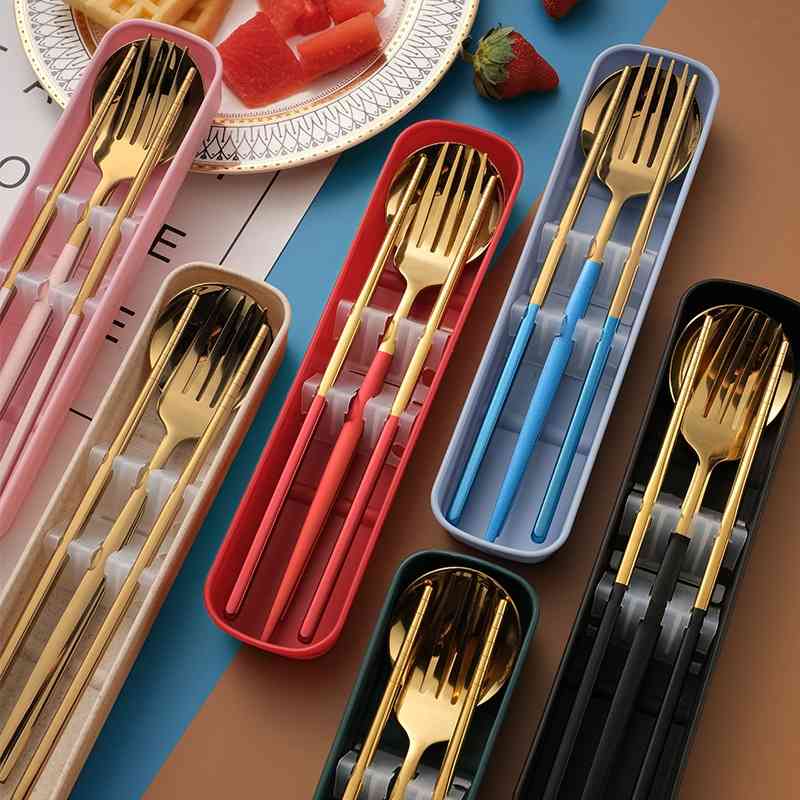Stainless Steel Portable tableware three piece Portugal painting simple creative travel fork spoon chopsticks set
Stainless Steel Portable tableware three piece Portugal painting simple creative travel fork spoon chopsticks set