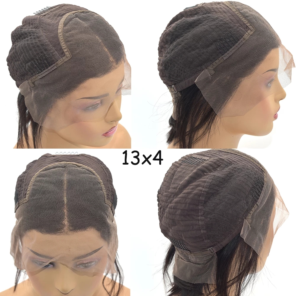 New Deep Wave Brown Ombre Colored Lace Frontal Wig Human Hair Wig 180 Density Synthetic Wig For Black Women