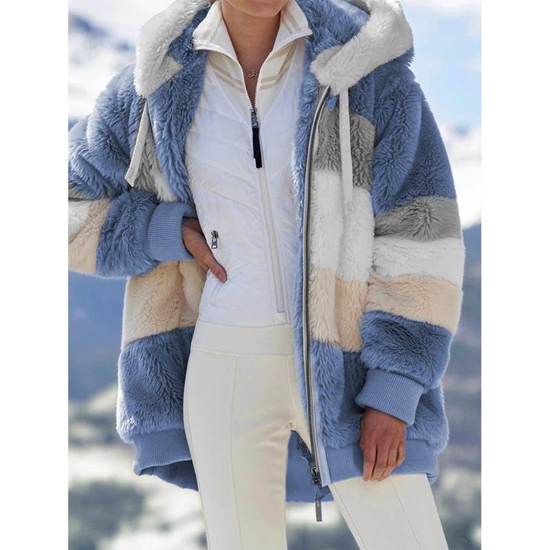 Women's Jackets Winter Women Fashion Jacket Plush Patchwork Zipper Pocket Hooded Ladies Retro Loose Long Sleeve Coat Outwear, Red brown
Women's Jackets Winter Women Fashion Jacket Plush Patchwork Zipper Pocket Hooded Ladies Retro Loose Long Sleeve Coat Outwear, Red brown