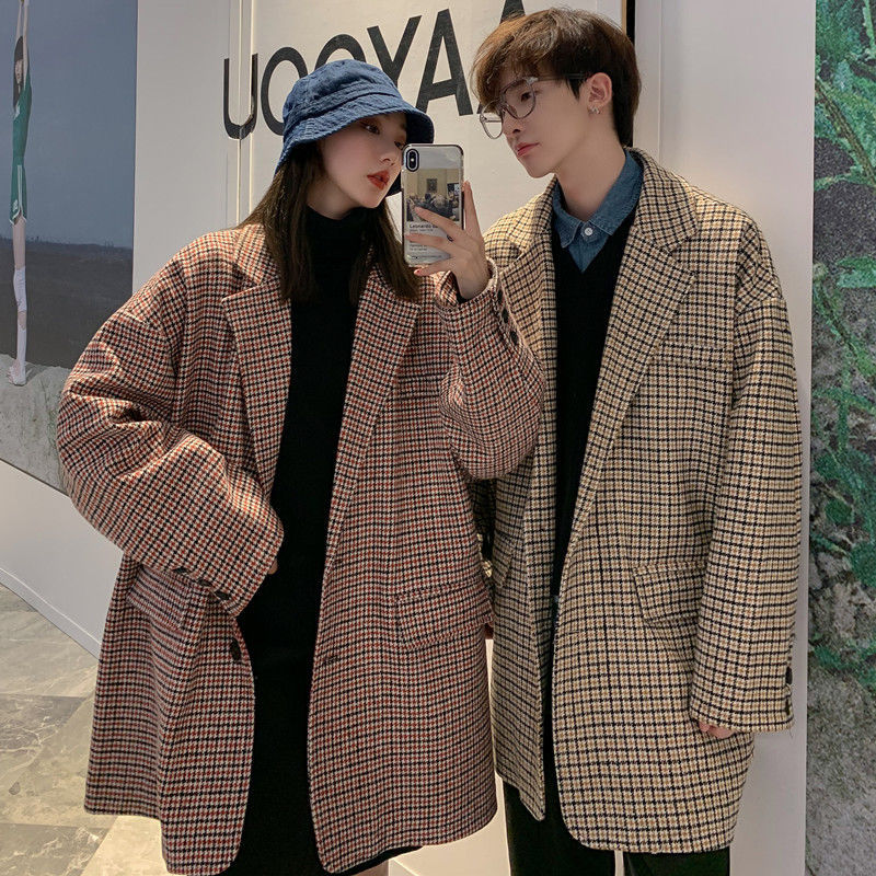 2021 New Autumn Korean Plaid Men's Fashion Retro Casual Long Coat Men Streetwear Wild Loose Couple Woolen Jacket S-2xl 9s3i, Khaki lattice
2021 New Autumn Korean Plaid Men's Fashion Retro Casual Long Coat Men Streetwear Wild Loose Couple Woolen Jacket S-2xl 9s3i, Khaki lattice