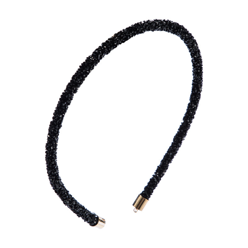 Wholesale-Women's simple crystal rhinestone hair band multicolor thin edge all-match headband girls' heart hair accessories