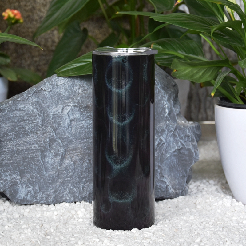 Sublimation Straight Tumbler Blanks 3D Dazzling Color Wormhole Tumblers Peacock Pattern Glitter Water Bottles with lids Stainless Steel Travel Coffee 