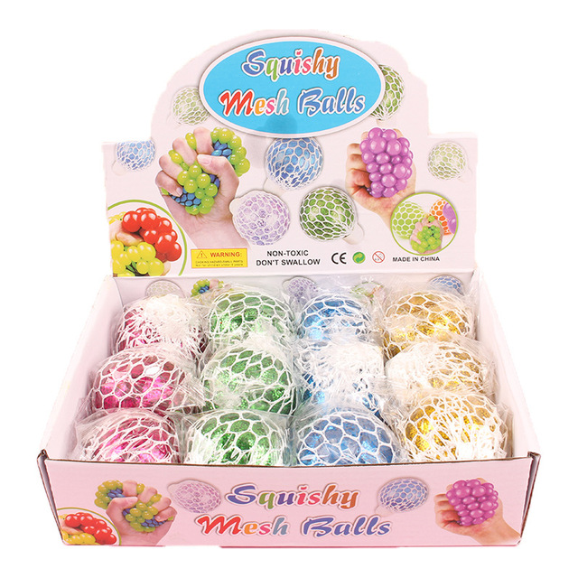 Squish Mesh Grape Ball Kids Toy Anti Stress Venting Colorful Beads Balls Squeeze Decompression Anxiety Reliever With Net for Men Women
Squish Mesh Grape Ball Kids Toy Anti Stress Venting Colorful Beads Balls Squeeze Decompression Anxiety Reliever With Net for Men Women