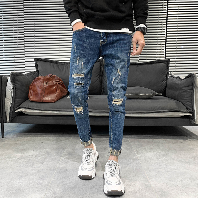New Azul Escuro Moda Jeans Rasgado Roupas Masculinas 2021 Simples Streetwear Tornozelo Comprimento Magro Ajuste Casual Denim Buraco Calas Ve, Dark blue
New Azul Escuro Moda Jeans Rasgado Roupas Masculinas 2021 Simples Streetwear Tornozelo Comprimento Magro Ajuste Casual Denim Buraco Calas Ve, Dark blue