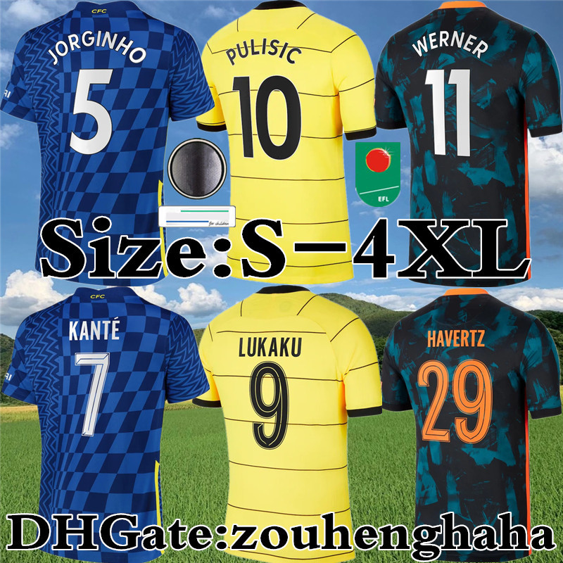 LUKAKU CFC Third Soccer Jerseys 2021 22 HAVERTZ KANTE WERNER PULISIC Home Away maillots de foot ABRAHAM MOUNT CHILWELL ZIYECH JORGINHO Football shirt Kit Size S-4XL
LUKAKU CFC Third Soccer Jerseys 2021 22 HAVERTZ KANTE WERNER PULISIC Home Away maillots de foot ABRAHAM MOUNT CHILWELL ZIYECH JORGINHO Football shirt Kit Size S-4XL